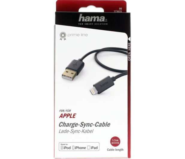 HAMA USB-Lightning 1.5m MFI czarny - 1387555 - zdjęcie 2